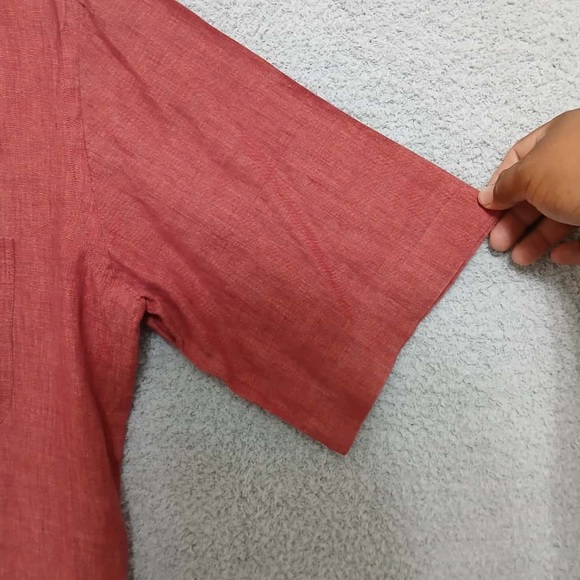 Brioni for Neiman Marcus 100% Linen Men Button Up Shirt Size XL Short Sleeve - Picture 8 of 16